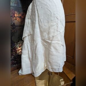 Joie Asymmetrical Cream Skirt with Subtle Embroidery